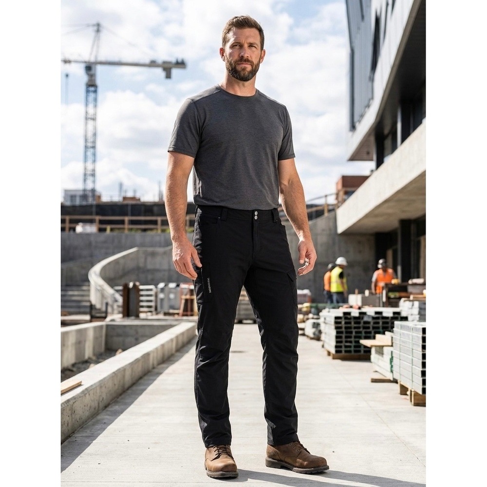 Truewerk T2 Werkpant Mens 42x30 Black Technical Cargo Work Pants Water Resistant